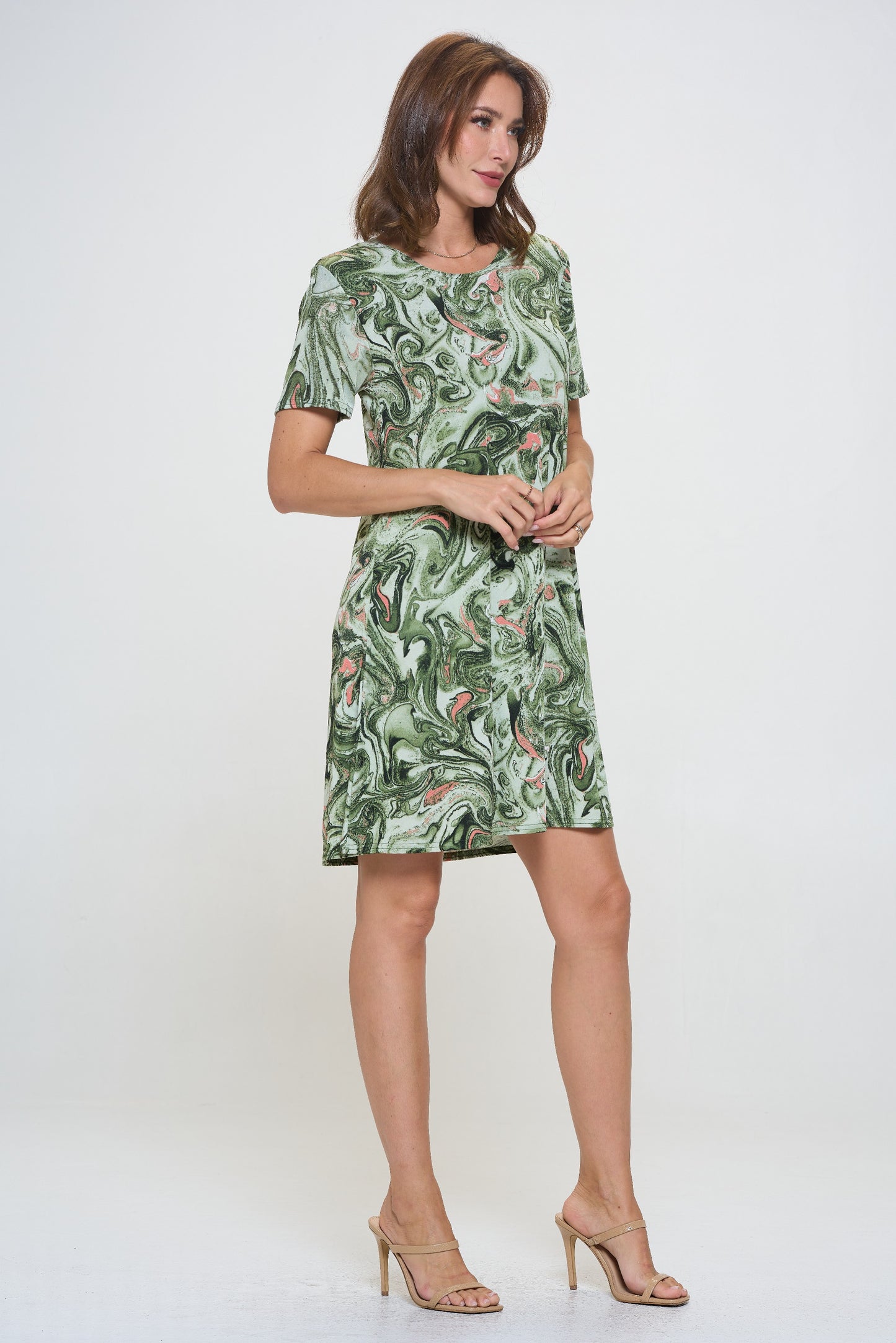 Plus Size Print Missy Dress Short Sleeve-7004BN-SXP1-W404