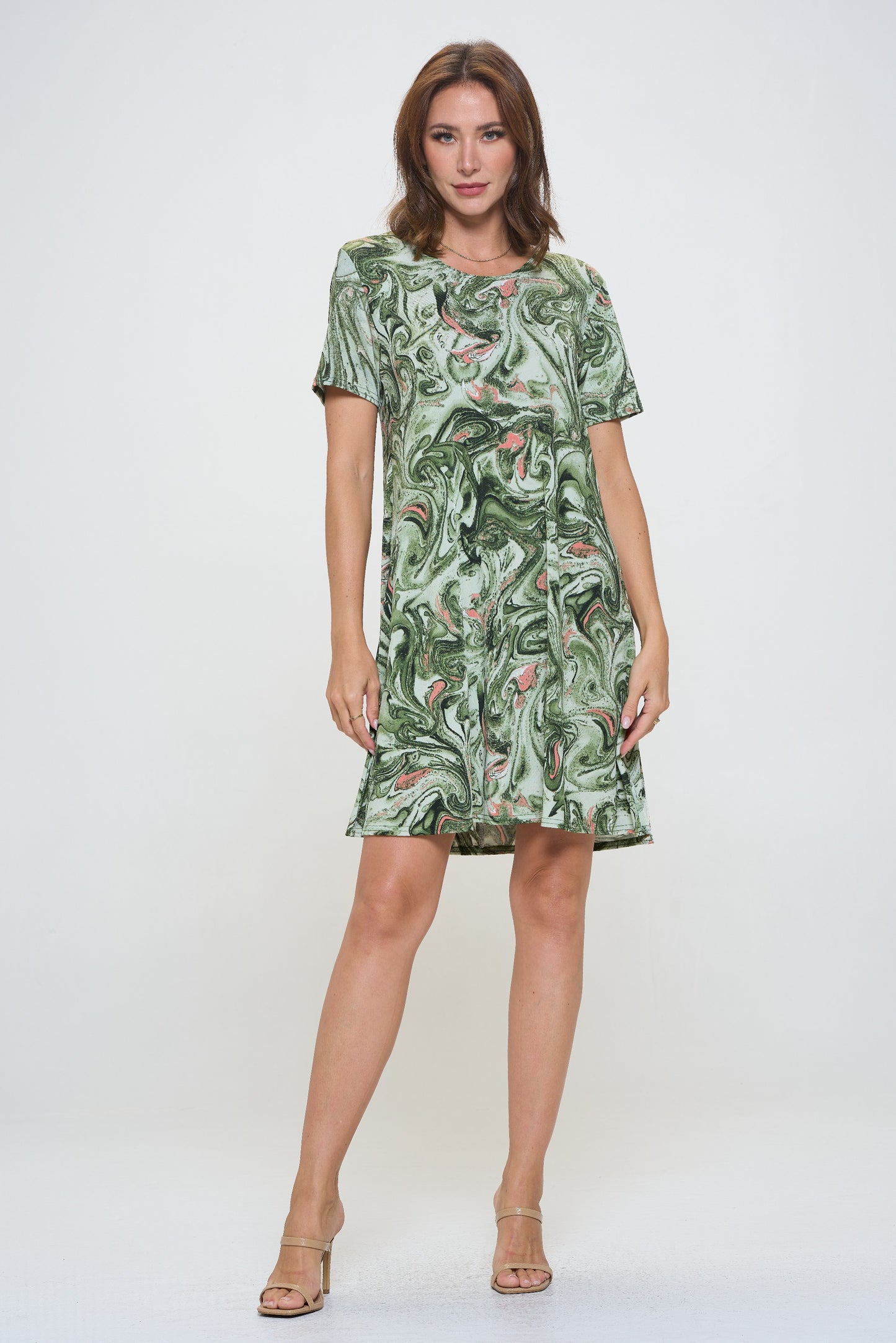 Plus Size Print Missy Dress Short Sleeve-7004BN-SXP1-W404