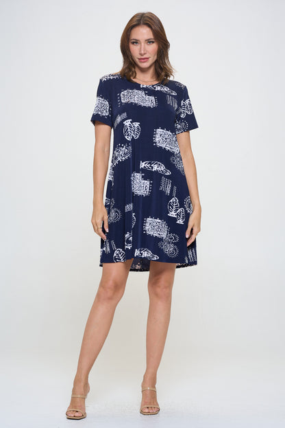 Plus Size Print Missy Dress Short Sleeve-7004BN-SXP1-W425