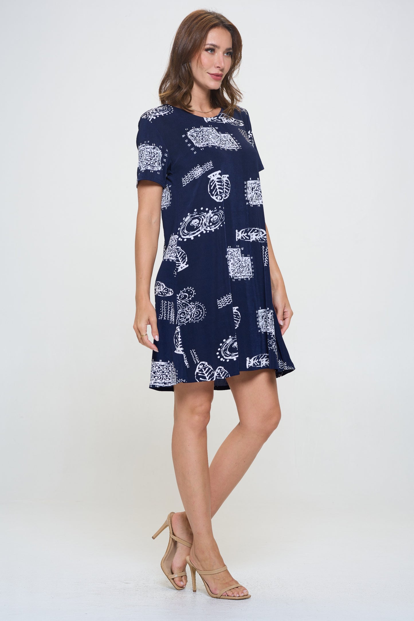 Plus Size Print Missy Dress Short Sleeve-7004BN-SXP1-W425
