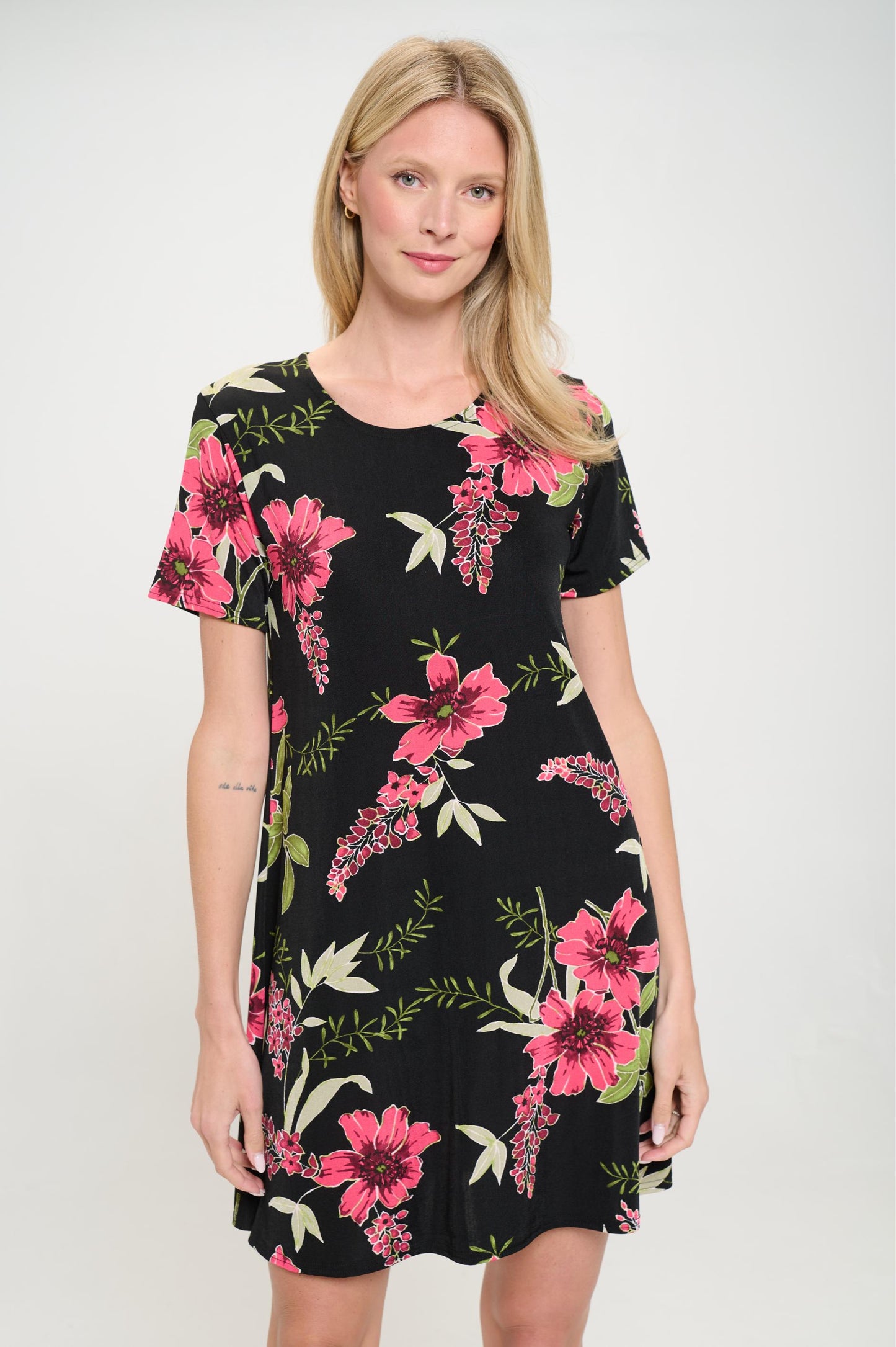 Plus Size Print Missy Dress Short Sleeve-7004BN-SXP1-W431