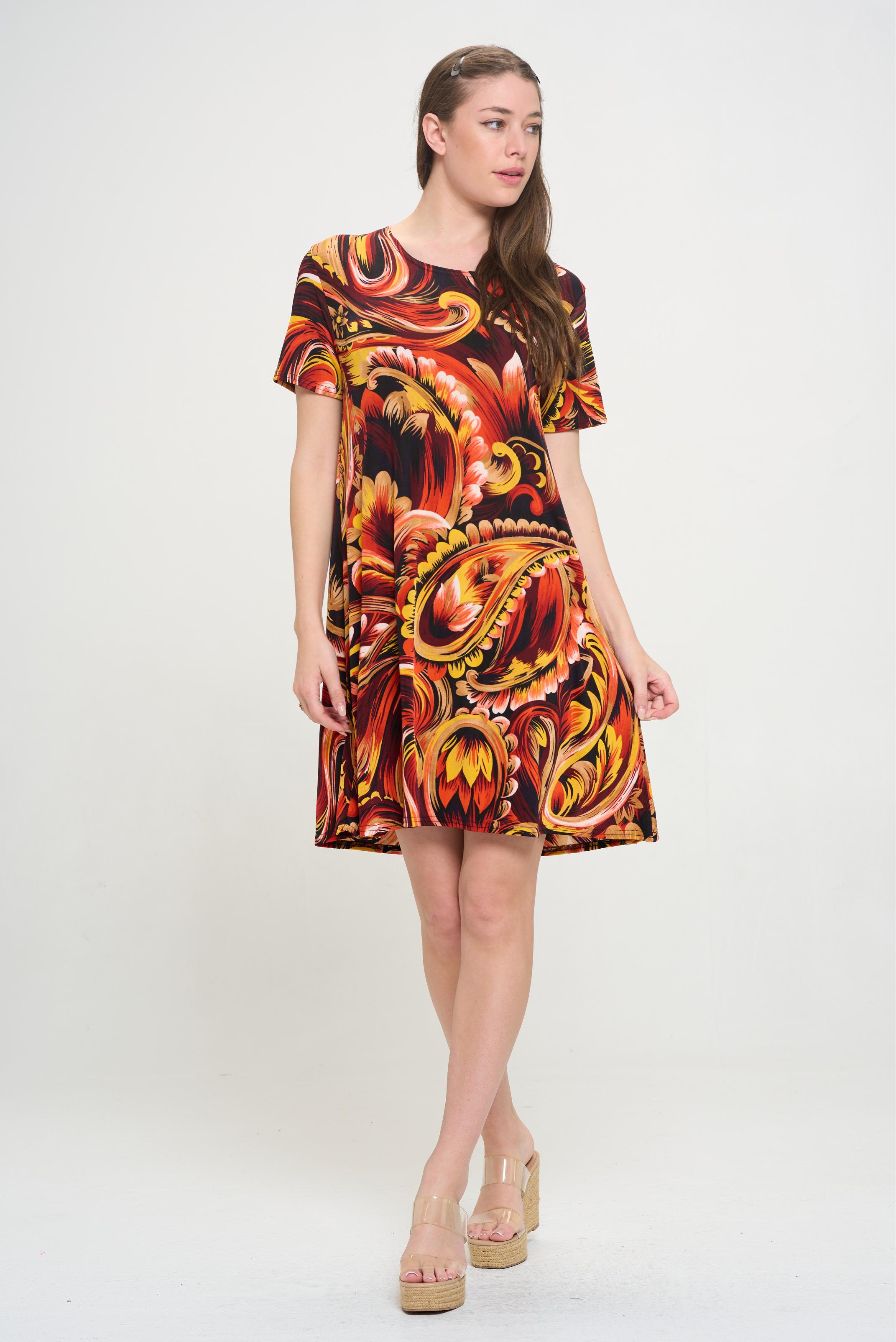 Women’s Long Sleeve Dress Vibrant Print Dresses for Women Page 4