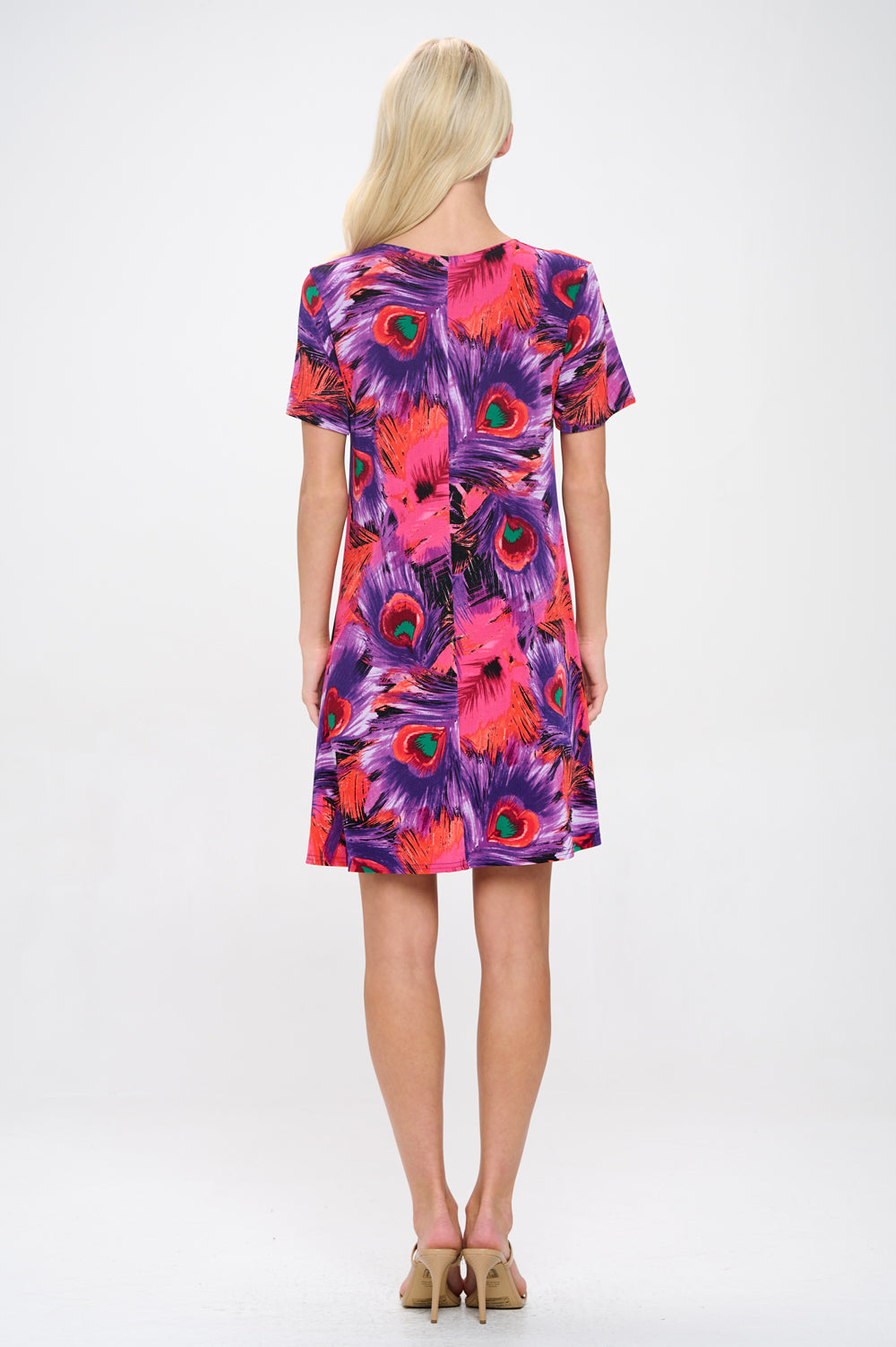 Plus Size Print Missy Dress Short Sleeve-7004BN-SXP1-W438