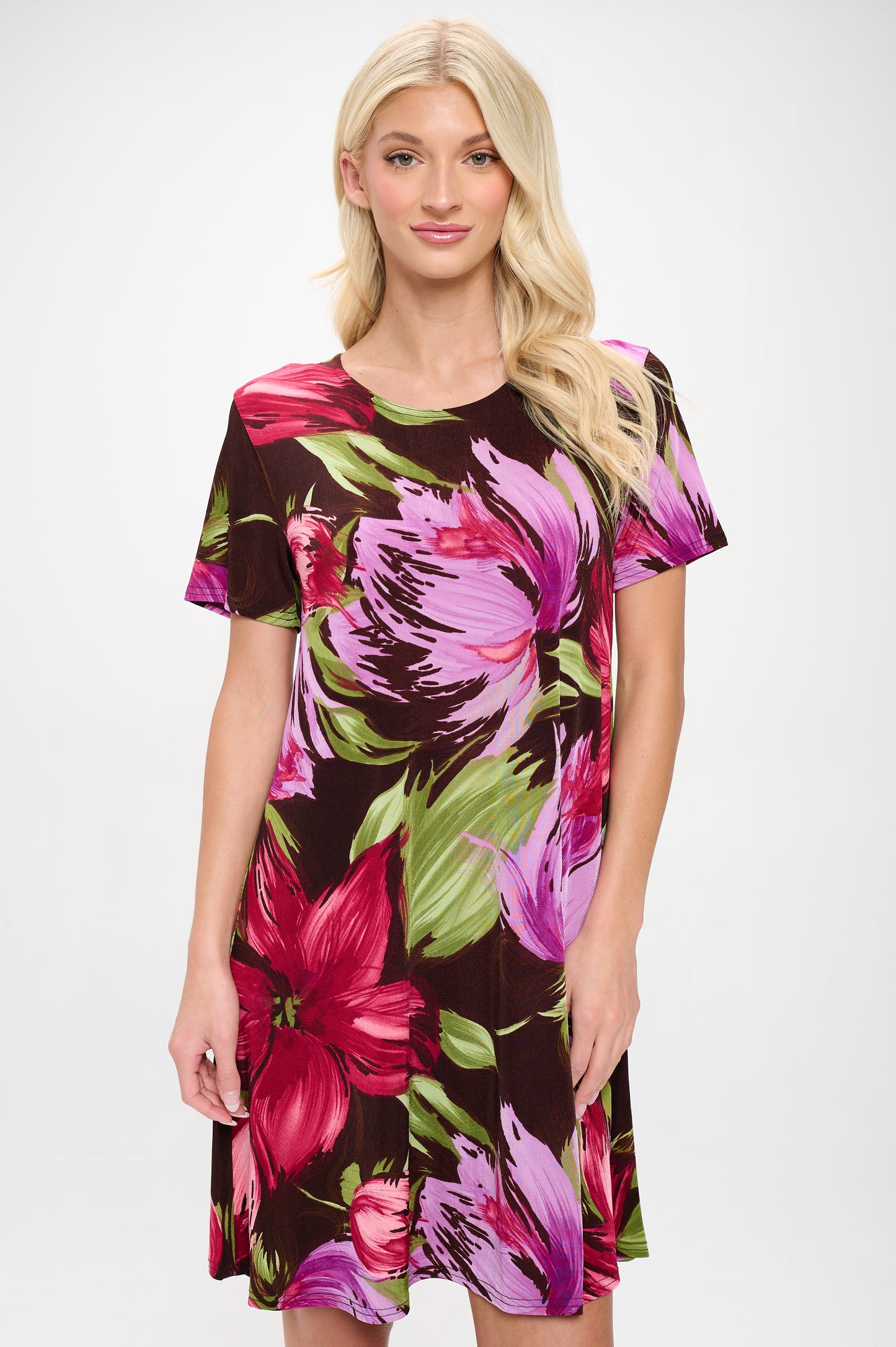 Plus Size BNS Missy Dress Short Sleeve Print-7004BN-SXP1-W442