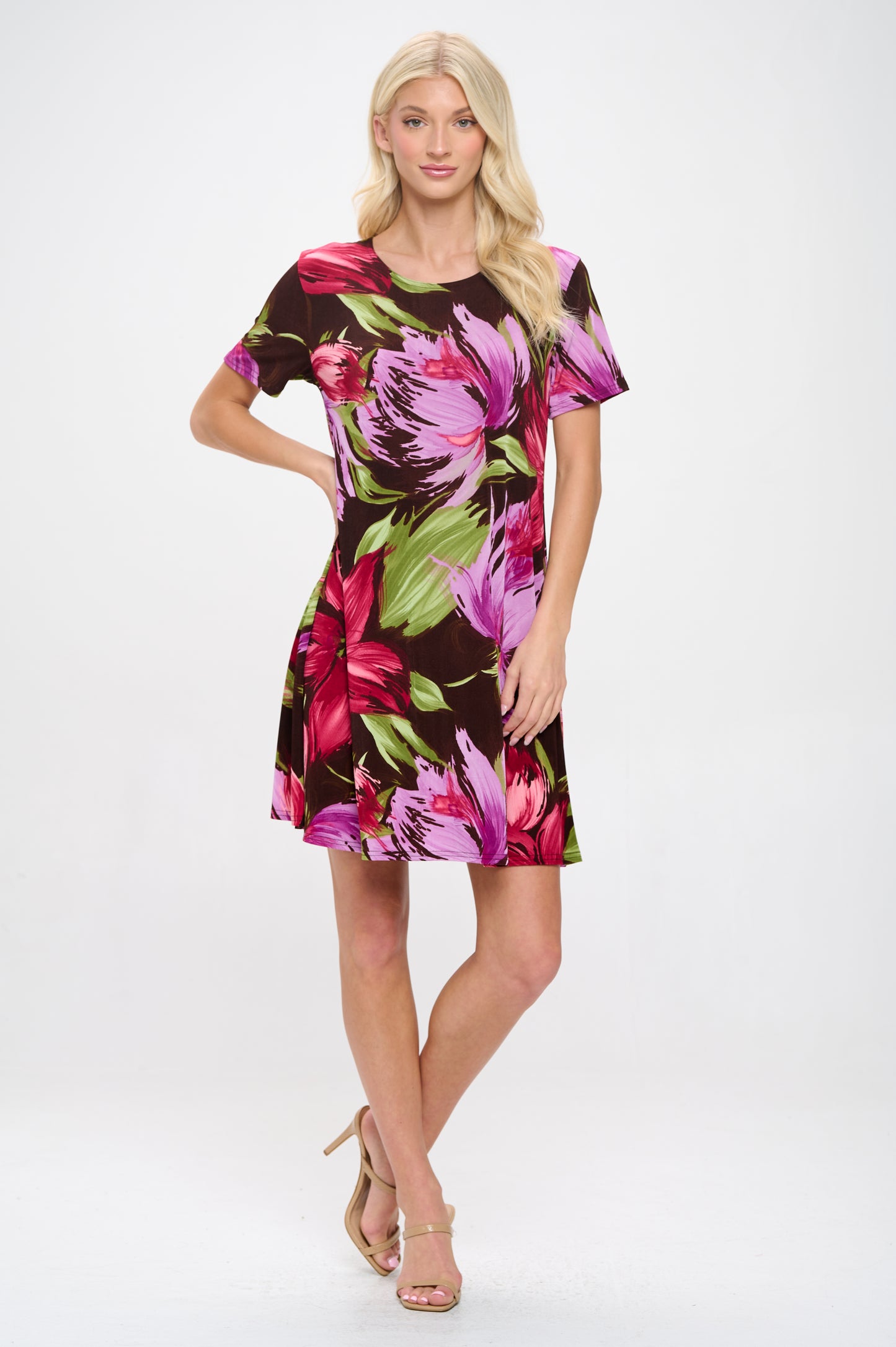 Plus Size BNS Missy Dress Short Sleeve Print-7004BN-SXP1-W442