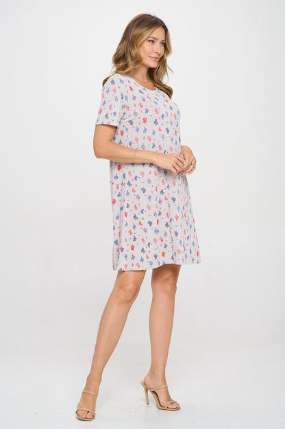 Plus Size Print Missy Dress Short Sleeve-7004BN-SXP1-W463