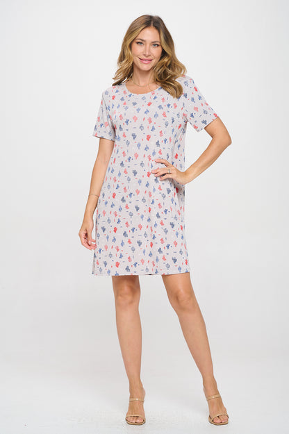 Plus Size Print Missy Dress Short Sleeve-7004BN-SXP1-W463