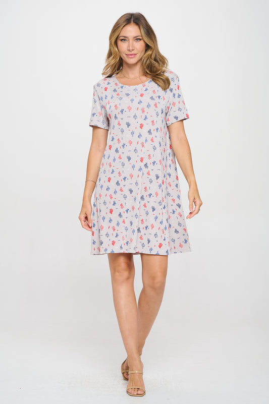 Print Missy Dress Short Sleeve - 7004BN-SRP1-W463