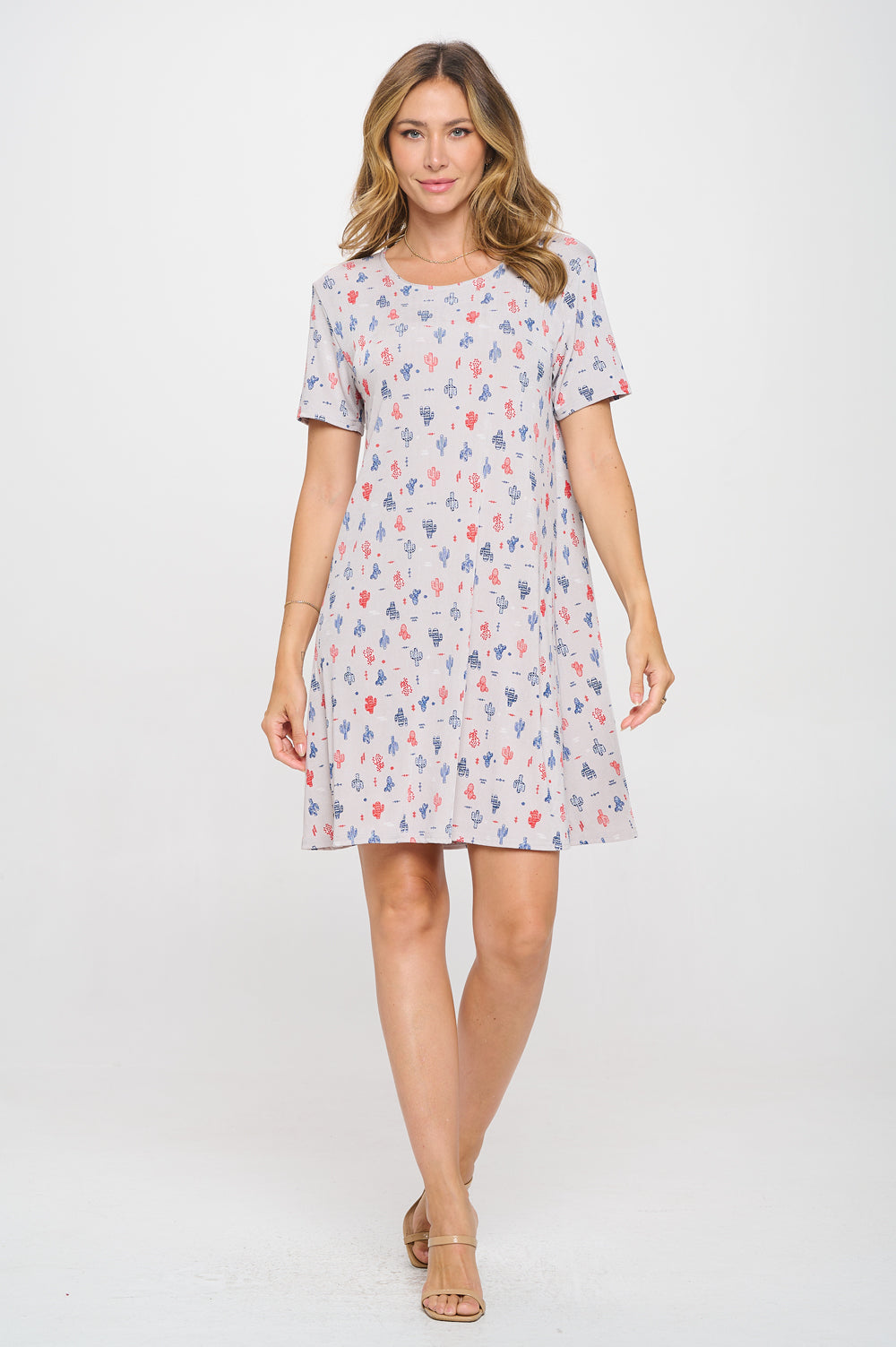 Plus Size Print Missy Dress Short Sleeve-7004BN-SXP1-W463