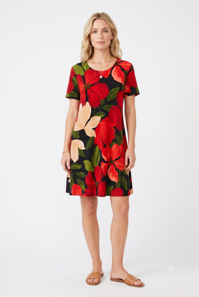 Print Missy Dress Short Sleeve - 7004BN-SRP1-W489