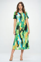 Load image into Gallery viewer, Plus Size Print  Long Dress Short Sleeve - 7002BN-SXP1-W379
