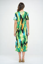 Load image into Gallery viewer, Plus Size Print  Long Dress Short Sleeve - 7002BN-SXP1-W379

