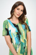 Load image into Gallery viewer, Plus Size Print  Long Dress Short Sleeve - 7002BN-SXP1-W379
