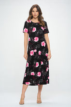 Load image into Gallery viewer, Plus Size Print  Long Dress Short Sleeve - 7002BN-SXP1-W380
