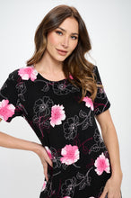 Load image into Gallery viewer, Plus Size Print  Long Dress Short Sleeve - 7002BN-SXP1-W380
