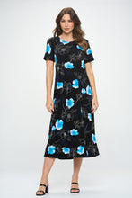 Load image into Gallery viewer, Plus Size Print  Long Dress Short Sleeve - 7002BN-SXP1-W380
