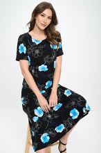 Load image into Gallery viewer, Plus Size Print  Long Dress Short Sleeve - 7002BN-SXP1-W380
