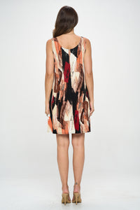 Brushstrokes Print Missy Tank Dress - 7003BN-TRP1-W379