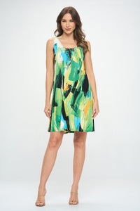 Plus Size Print Missy Tank Dress- 7003BN-TXP1-W379