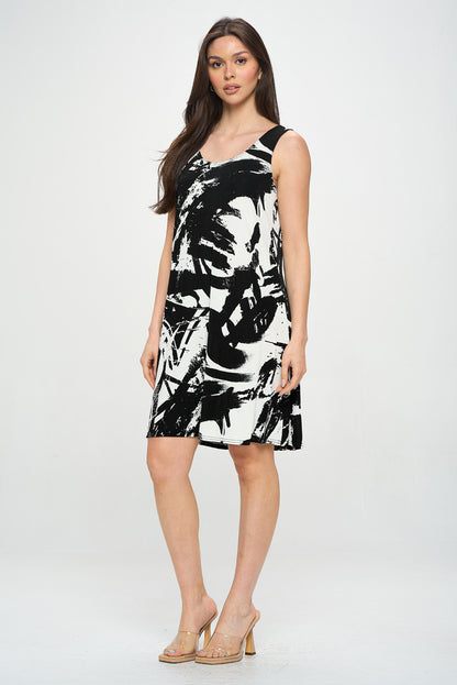 Plus Size Print Missy Tank Dress- 7003BN-TXP1-W403