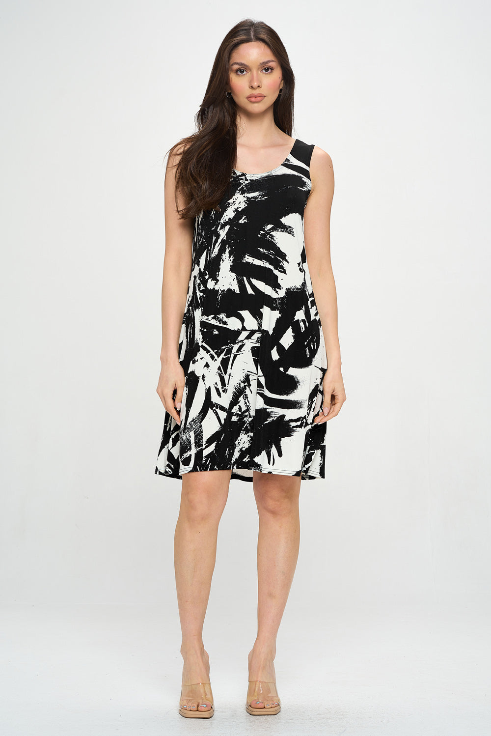 Plus Size Print Missy Tank Dress- 7003BN-TXP1-W403