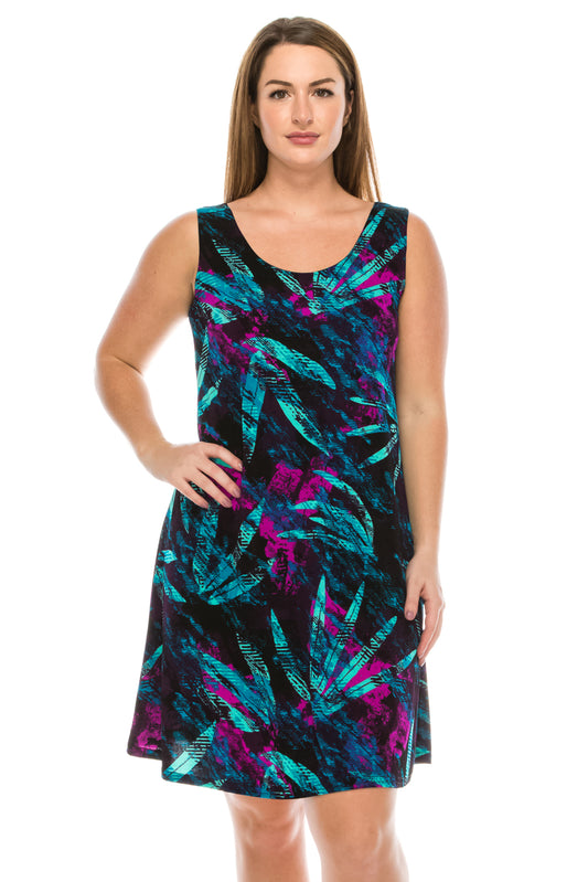 Print Missy Tank Dress-7003BN-TRP1-W101