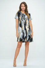 Load image into Gallery viewer, Plus Size Missy Print  Short Sleeve Dress-7004BN-SXP1-W379
