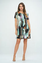 Load image into Gallery viewer, Plus Size Missy Print  Short Sleeve Dress-7004BN-SXP1-W379
