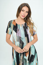 Load image into Gallery viewer, Plus Size Missy Print  Short Sleeve Dress-7004BN-SXP1-W379
