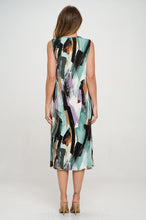 Load image into Gallery viewer, BNS  V-Neck Midi Tank Dress with Side Slit-7080BN-TRP1-W379
