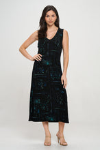 Load image into Gallery viewer, BNS  V-Neck Midi Tank Dress with Side Slit-7080BN-TRP1-W401
