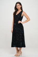 Load image into Gallery viewer, BNS  V-Neck Midi Tank Dress with Side Slit-7080BN-TRP1-W401
