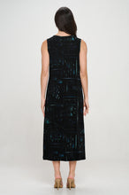 Load image into Gallery viewer, BNS  V-Neck Midi Tank Dress with Side Slit-7080BN-TRP1-W401
