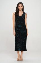 Load image into Gallery viewer, BNS  V-Neck Midi Tank Dress with Side Slit-7080BN-TRP1-W401
