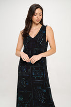 Load image into Gallery viewer, BNS  V-Neck Midi Tank Dress with Side Slit-7080BN-TRP1-W401
