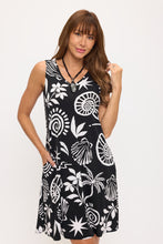 Load image into Gallery viewer, HIT V-Neck Bias Pocket Tank Dress-7088HT-TRP1-K-W484
