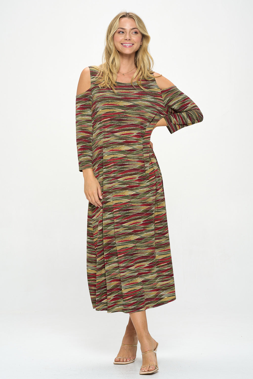 HIT Open Shoulder Long Dress-7090HT-QRP1-W426