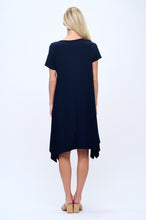 Load image into Gallery viewer, Plus Size Boat Neckline Shark Bite Hem Dress-7096HT-SXS1
