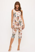 Load image into Gallery viewer, Two-Piece Sleeveless Top &amp; Capri Pant Set-9002BN-TRP1-W317
