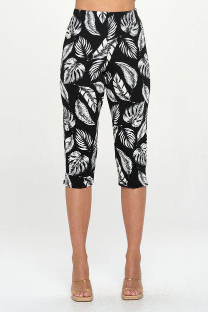 Stretchy Tank Capri Pant Set Print-9002BN-TRP1-W388