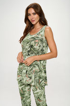 Load image into Gallery viewer, Two-Piece Sleeveless Top &amp; Capri Pant Set-9002BN-TRP1-W404
