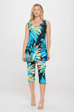 Load image into Gallery viewer, Two-Piece Sleeveless Top &amp; Capri Pant Set-9002BN-TRP1-W440
