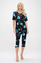 Load image into Gallery viewer, Two-Piece Short Sleeve Top &amp; Capri Pant Set- 9003BN-SRP1-W380
