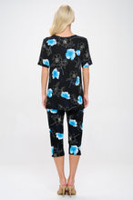 Load image into Gallery viewer, Two-Piece Short Sleeve Top &amp; Capri Pant Set- 9003BN-SRP1-W380
