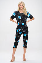 Load image into Gallery viewer, Two-Piece Short Sleeve Top &amp; Capri Pant Set- 9003BN-SRP1-W380
