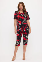 Load image into Gallery viewer, Two-Piece Short Sleeve Top &amp; Capri Pant Set- 9003BN-SRP1-W496
