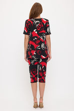 Load image into Gallery viewer, Two-Piece Short Sleeve Top &amp; Capri Pant Set- 9003BN-SRP1-W496
