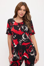 Load image into Gallery viewer, Two-Piece Short Sleeve Top &amp; Capri Pant Set- 9003BN-SRP1-W496
