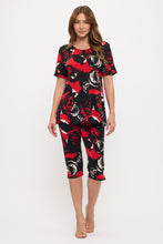 Load image into Gallery viewer, Two-Piece Short Sleeve Top &amp; Capri Pant Set- 9003BN-SRP1-W496
