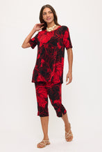 Load image into Gallery viewer, Two-Piece Short Sleeve Top &amp; Capri Pant Set- 9003BN-SRP1-W512

